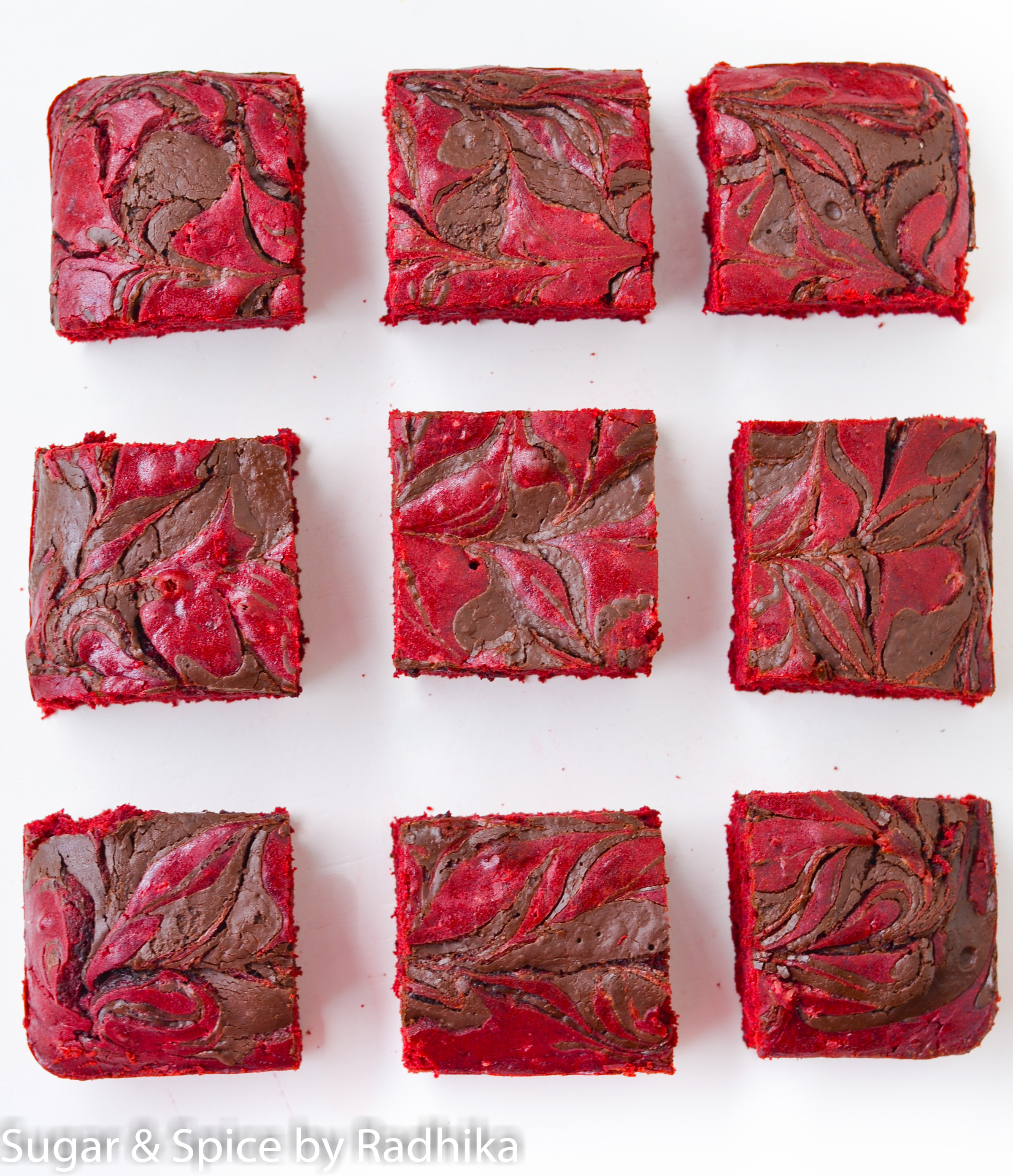 Red velvet chocolate swirl brownies