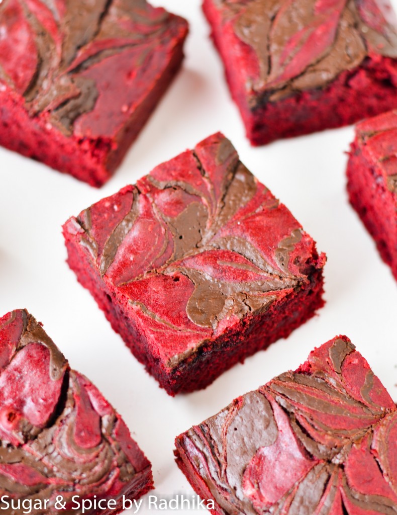 Red velvet chocolate swirl brownies