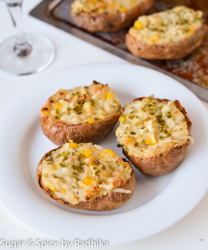 Corn and Cheese Baked Potatoes