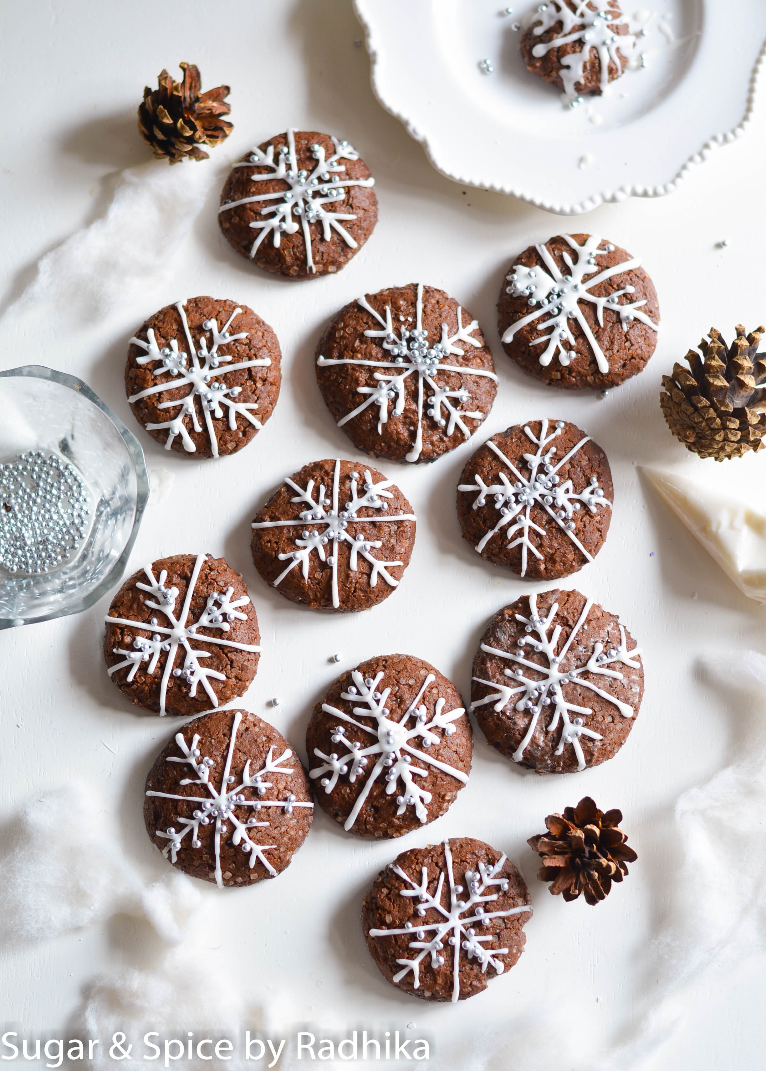 Snowflake Chocolate Cookies