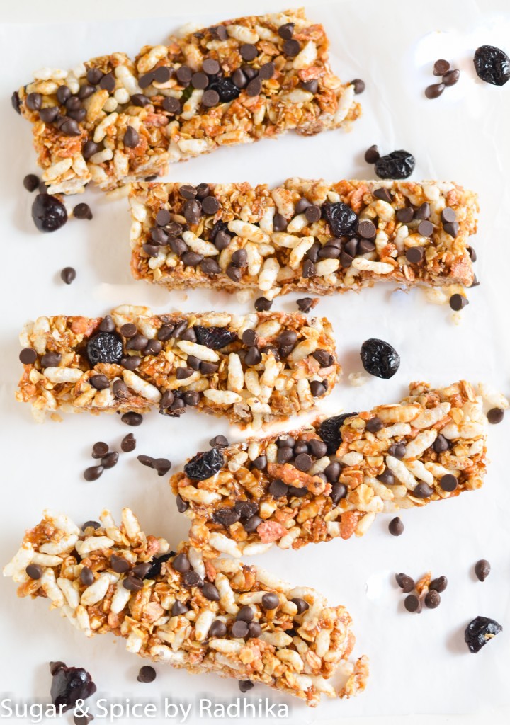 No Bake Chocolate Chip Granola Bars