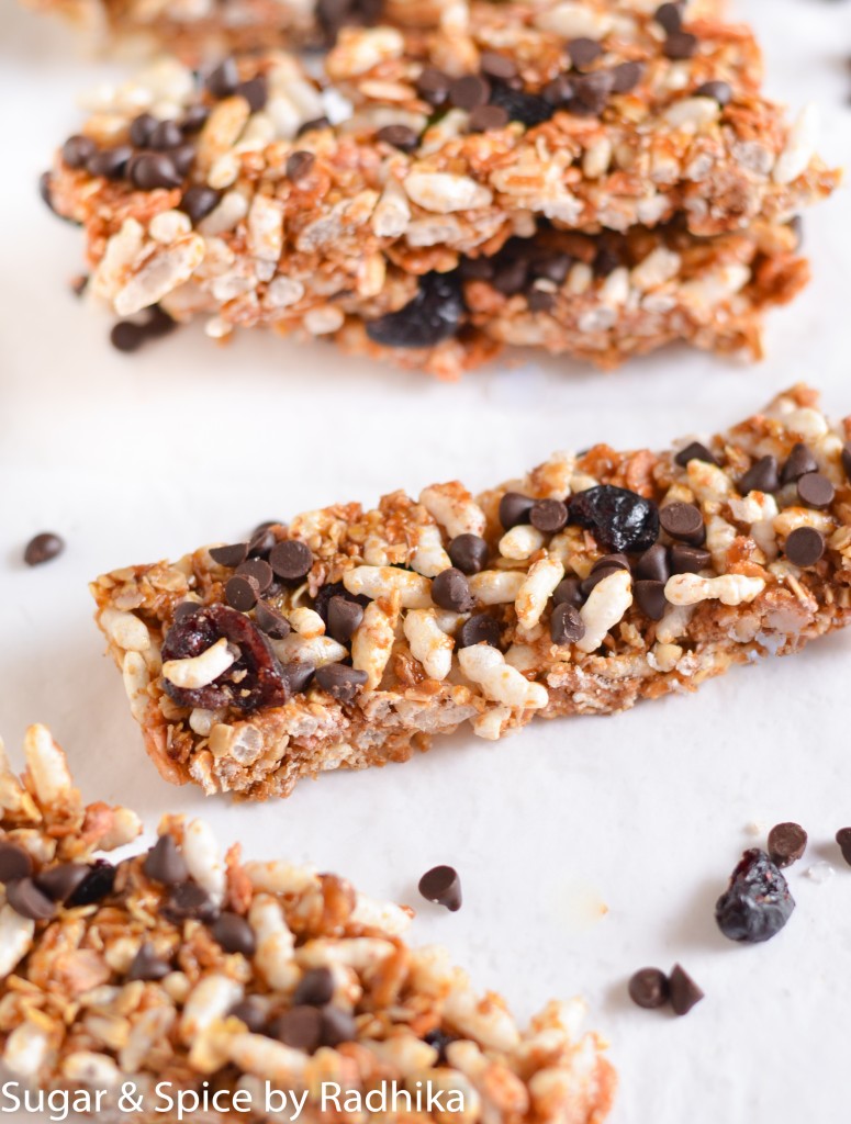 No Bake Chocolate Chip Granola Bars