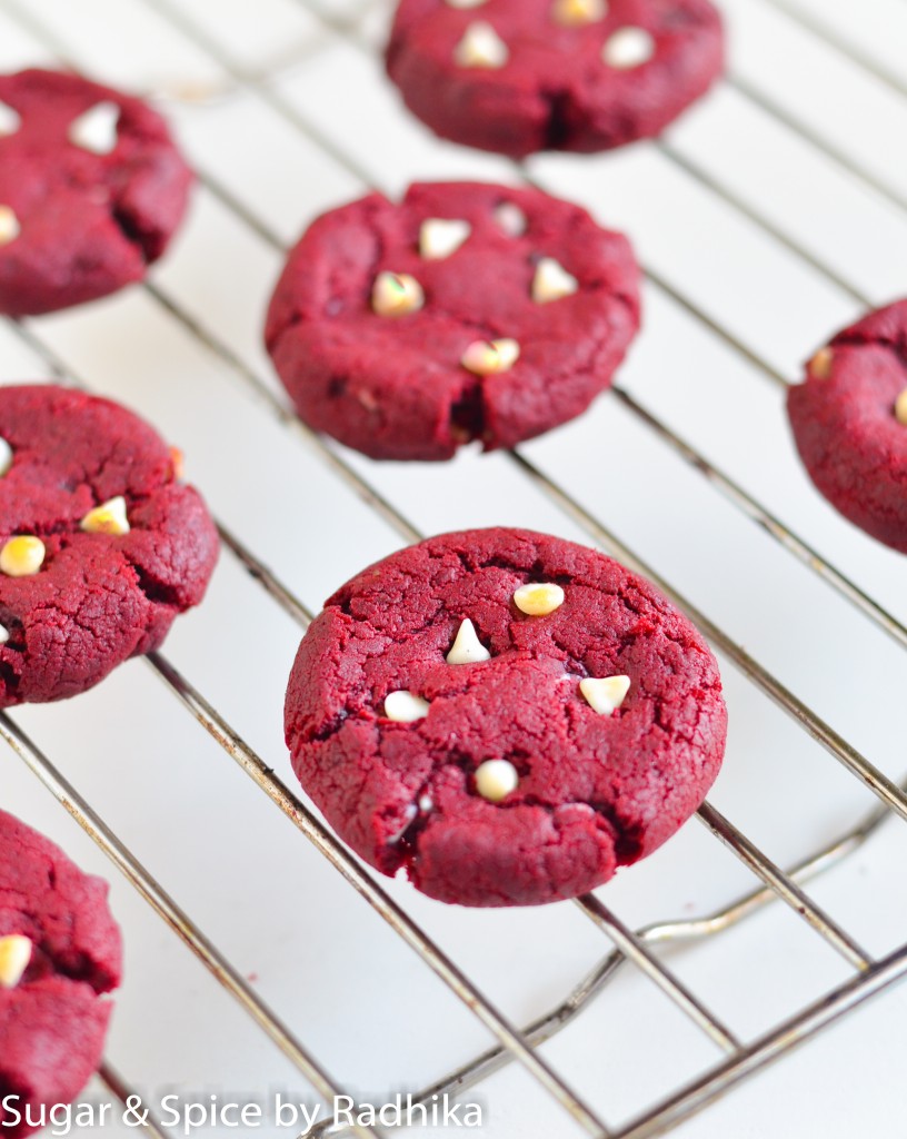 Red Velvet White Chocolate Chip Cookies
