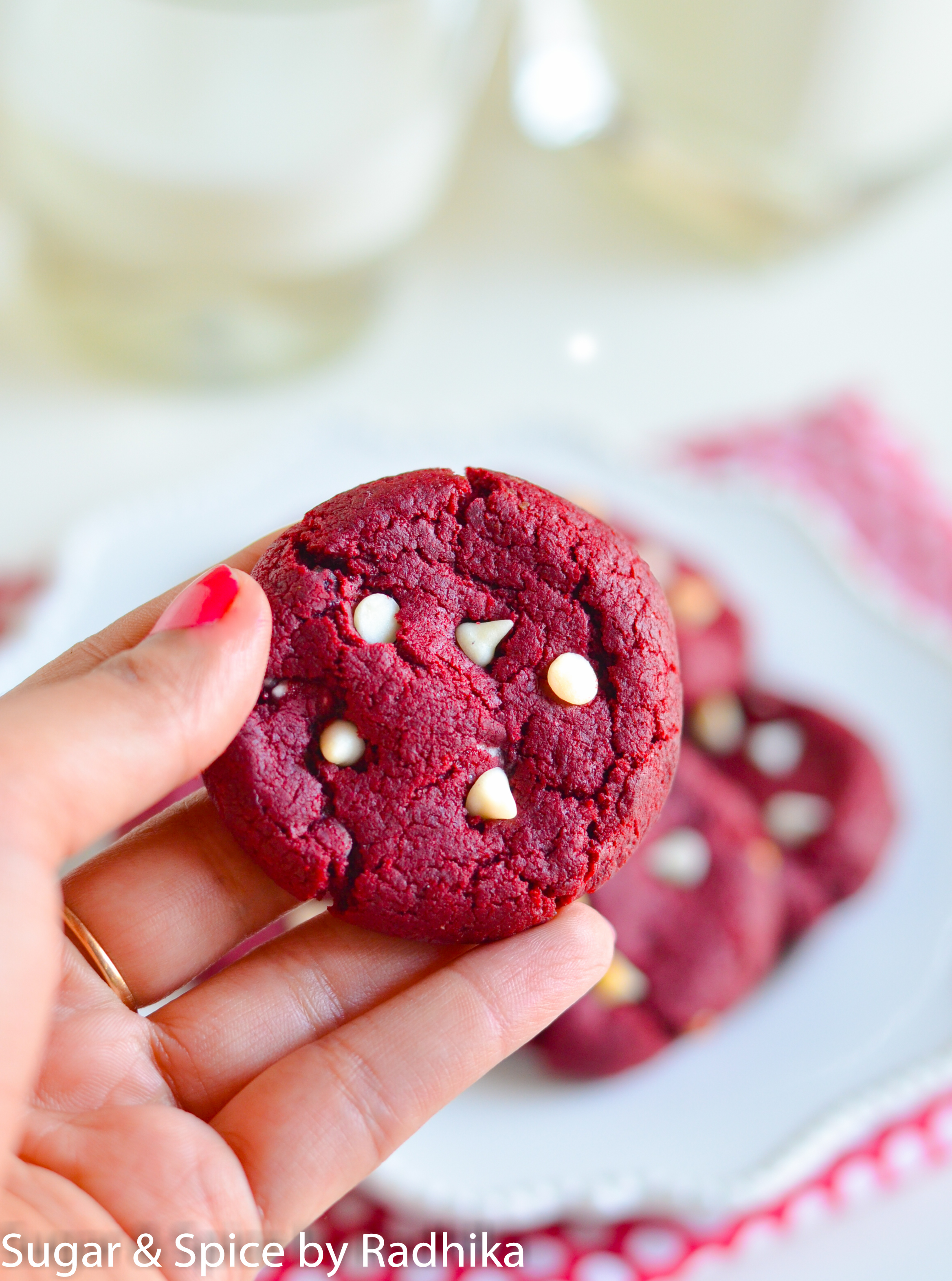 Red Velvet White Chocolate Chip Cookies