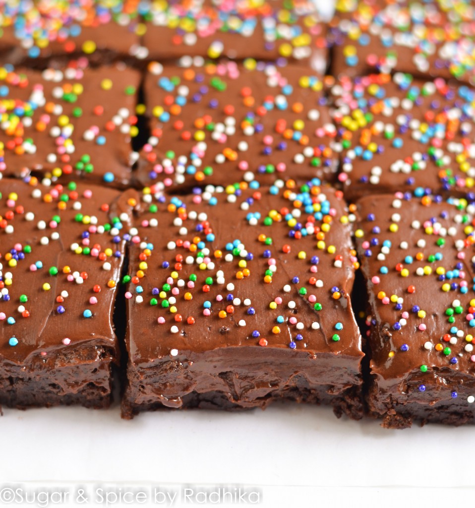 Frosted Sprinkle Brownies