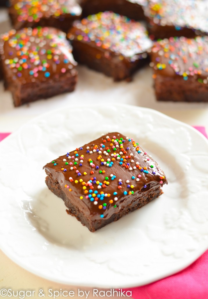 Frosted Sprinkle Brownies