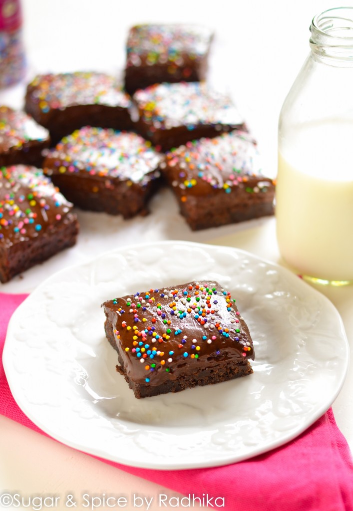 Frosted Sprinkle Brownies