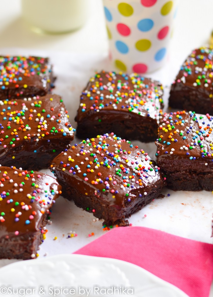 Frosted Sprinkle Brownies