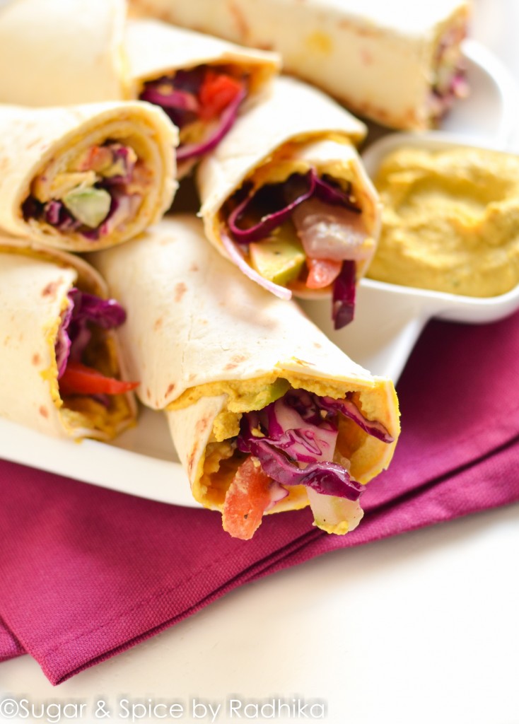 Curried Hummus and Avocado Rolls