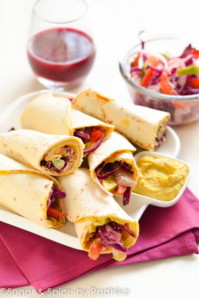 Curried Hummus and Avocado Rolls