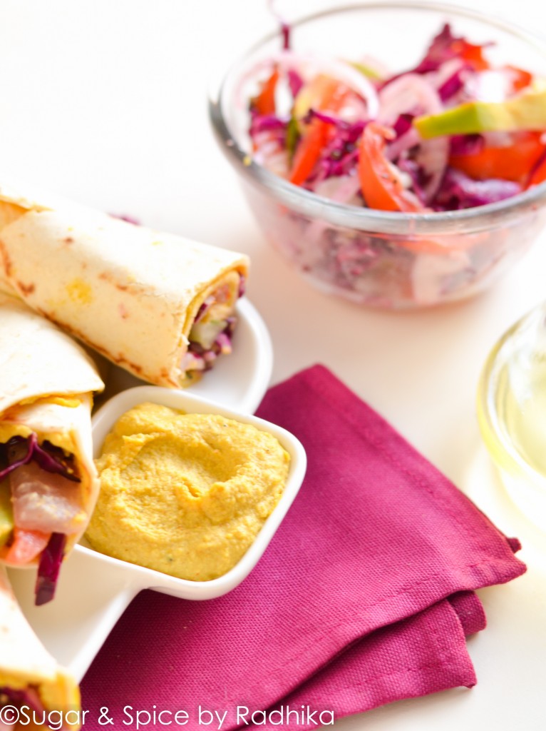 Curried Hummus and Avocado Rolls