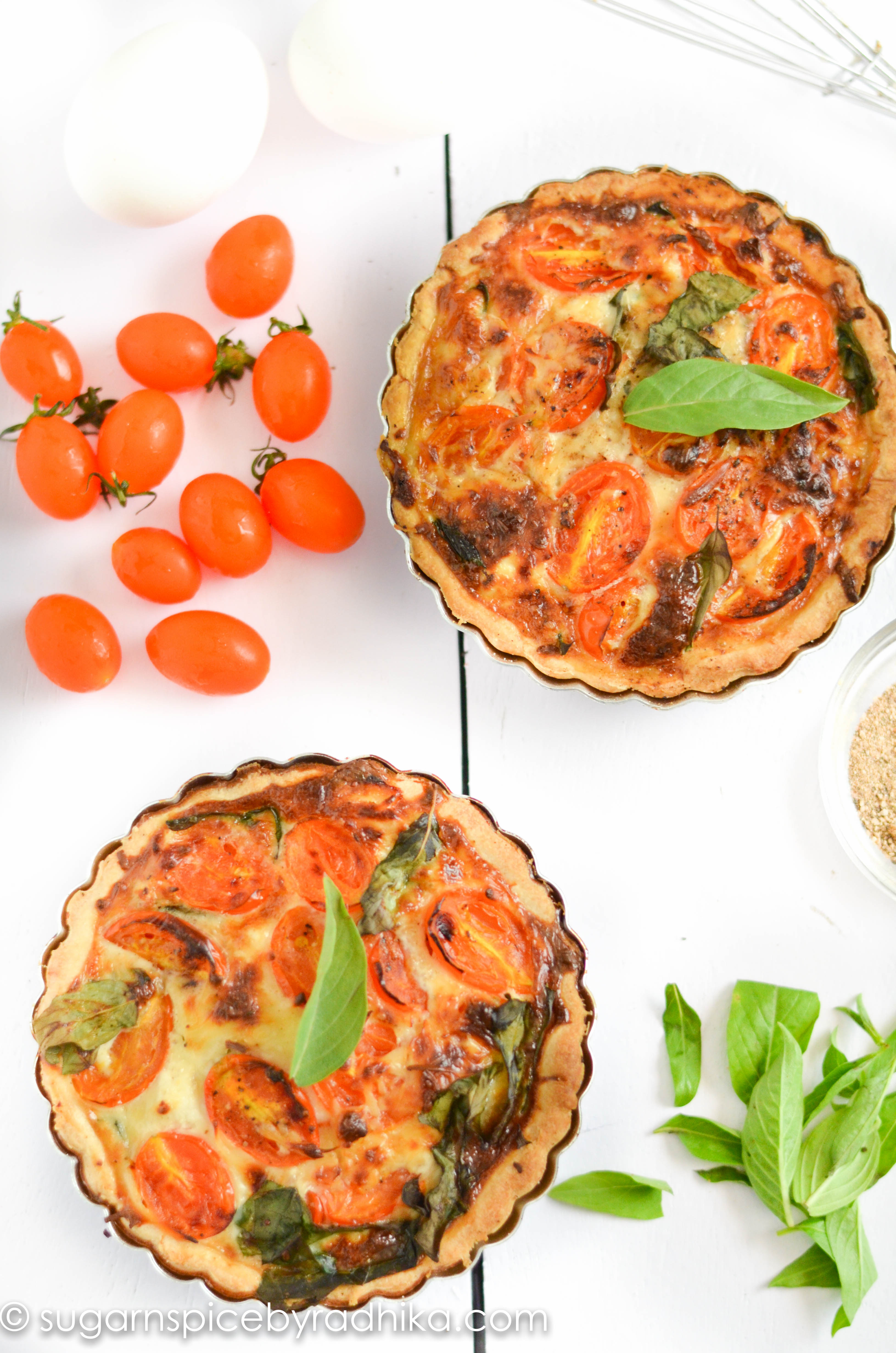 Cherry Tomato and Spinach Quiche