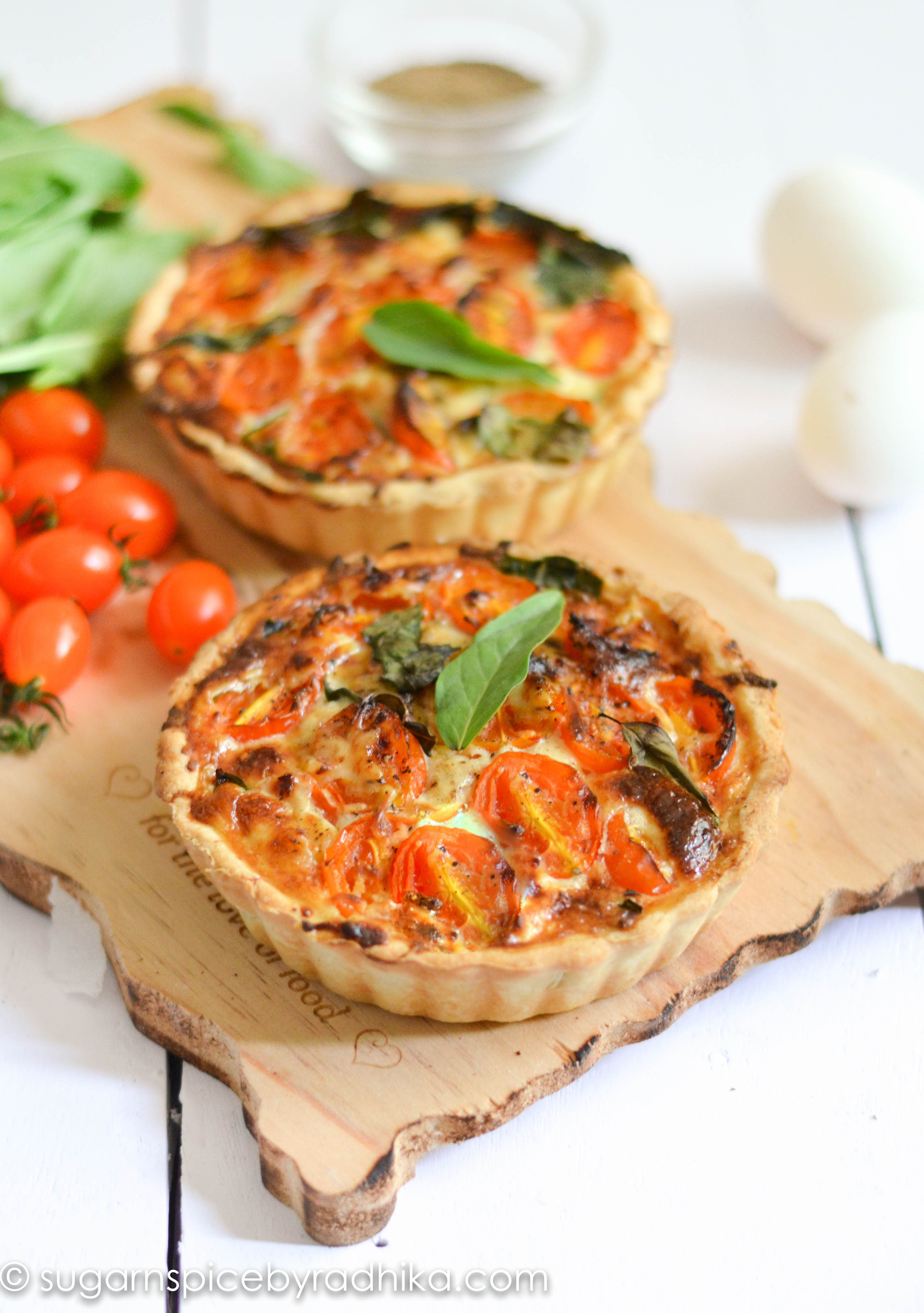 Cherry Tomato and Spinach Quiche