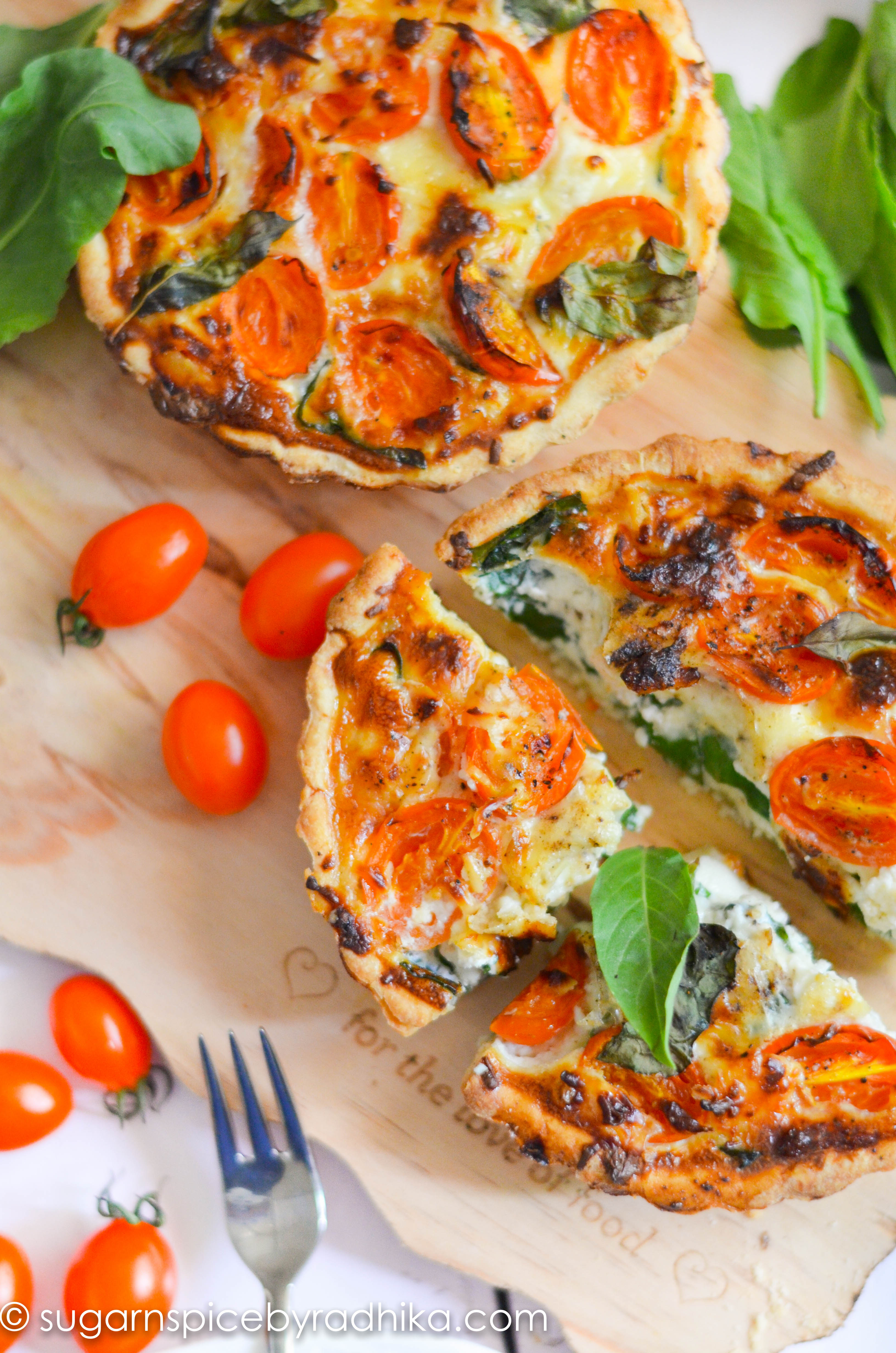 Cherry Tomato and Spinach Quiche