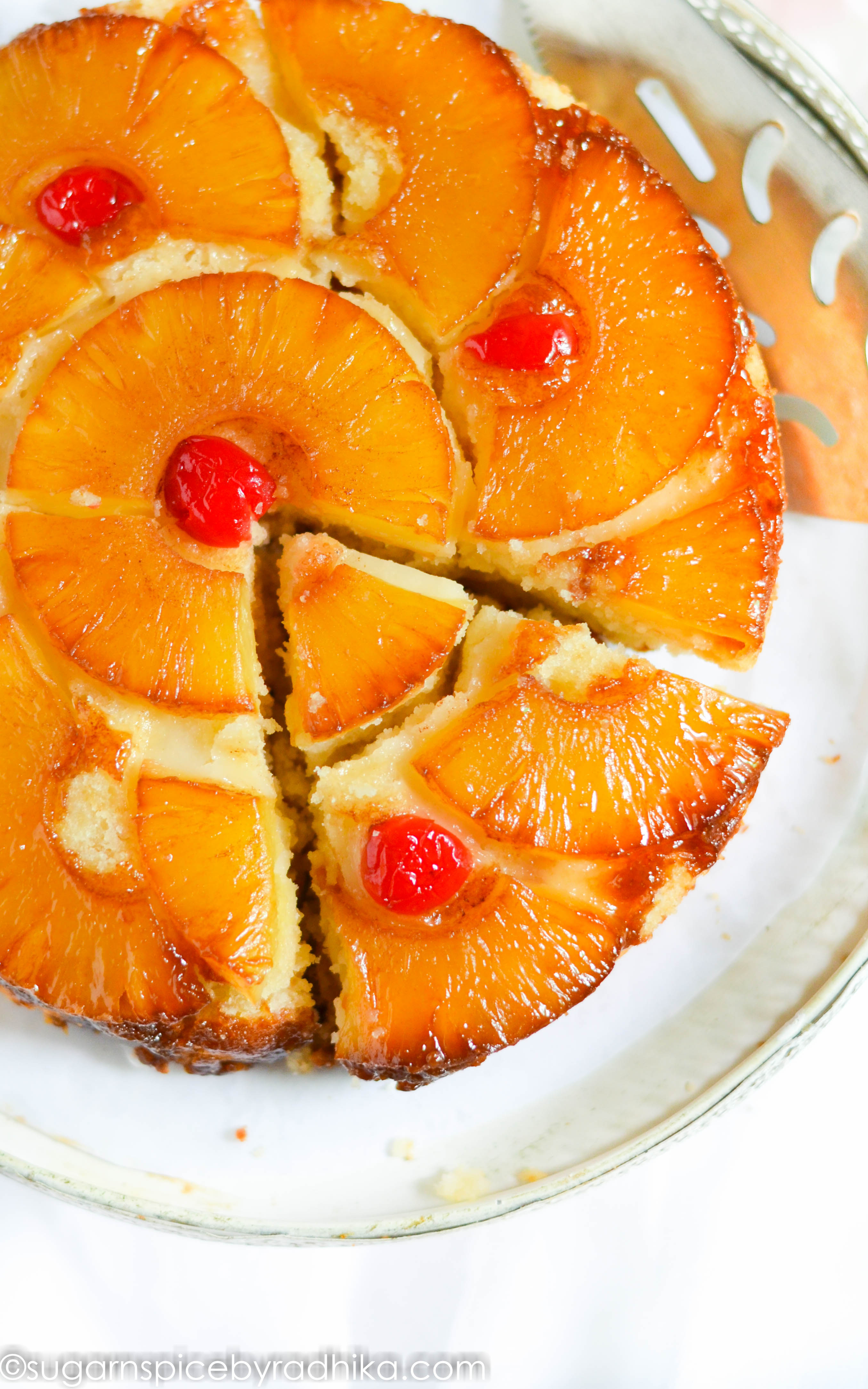 Pineapple Upside Down Cake (eggless)