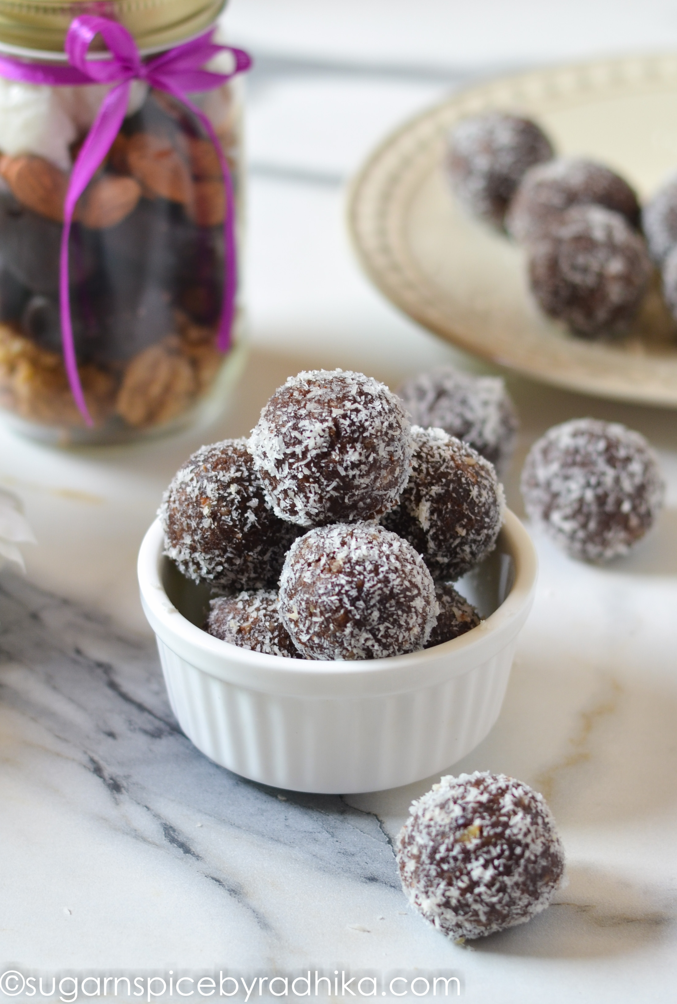 Chocolate Walnut and Coconut "Ladoos"