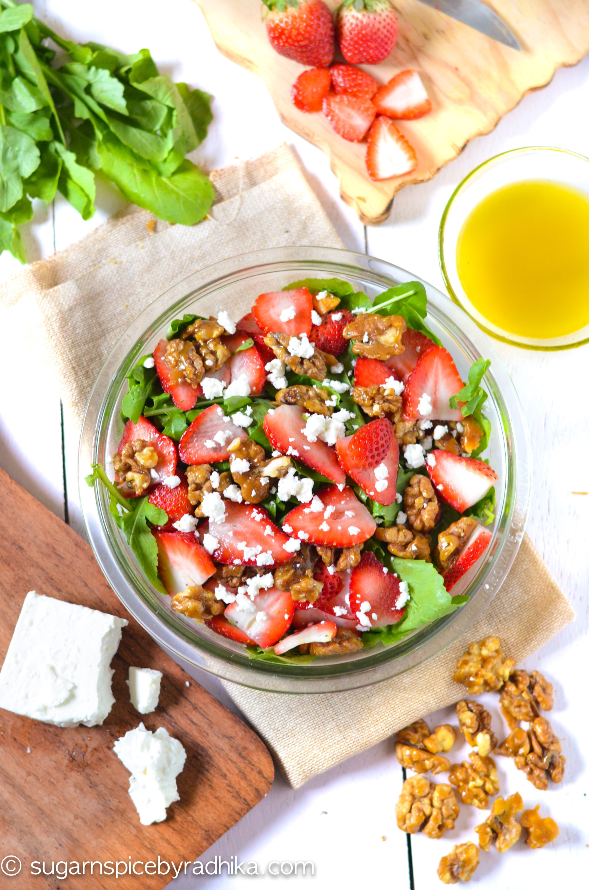 Strawberry Salad with Candied Walnuts and Feta