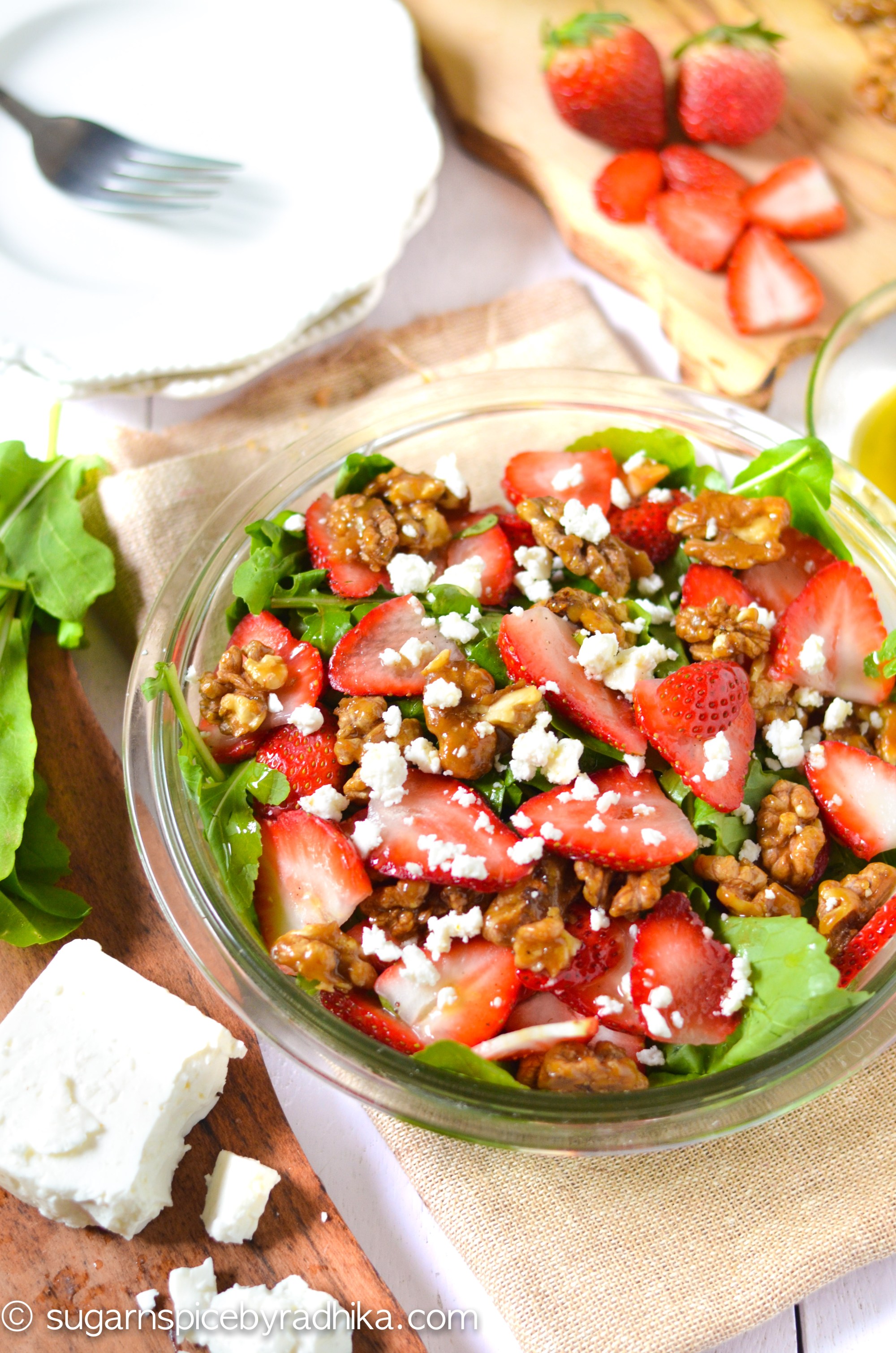 Strawberry Salad with Candied Walnuts and Feta