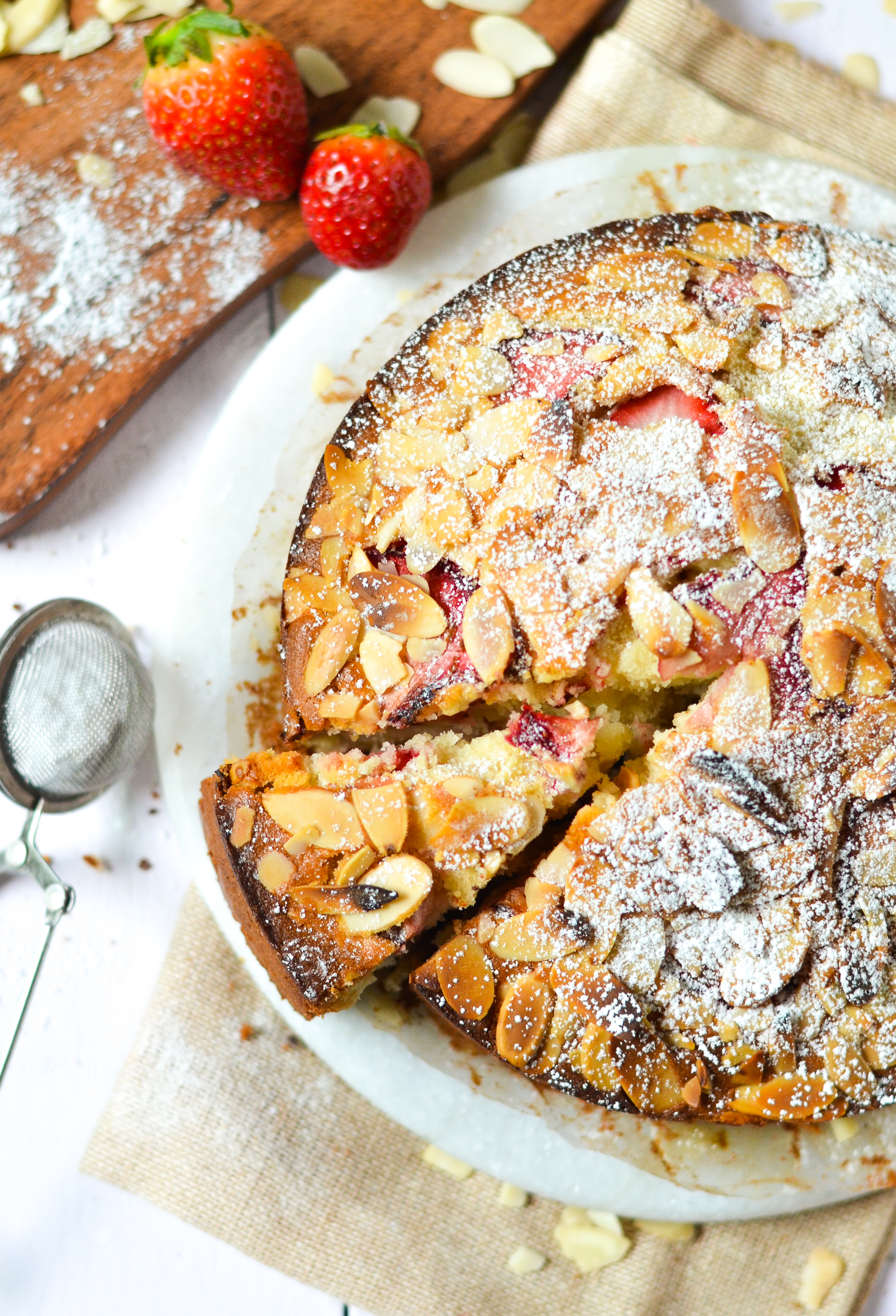 Almond and Strawberry Tea Cake