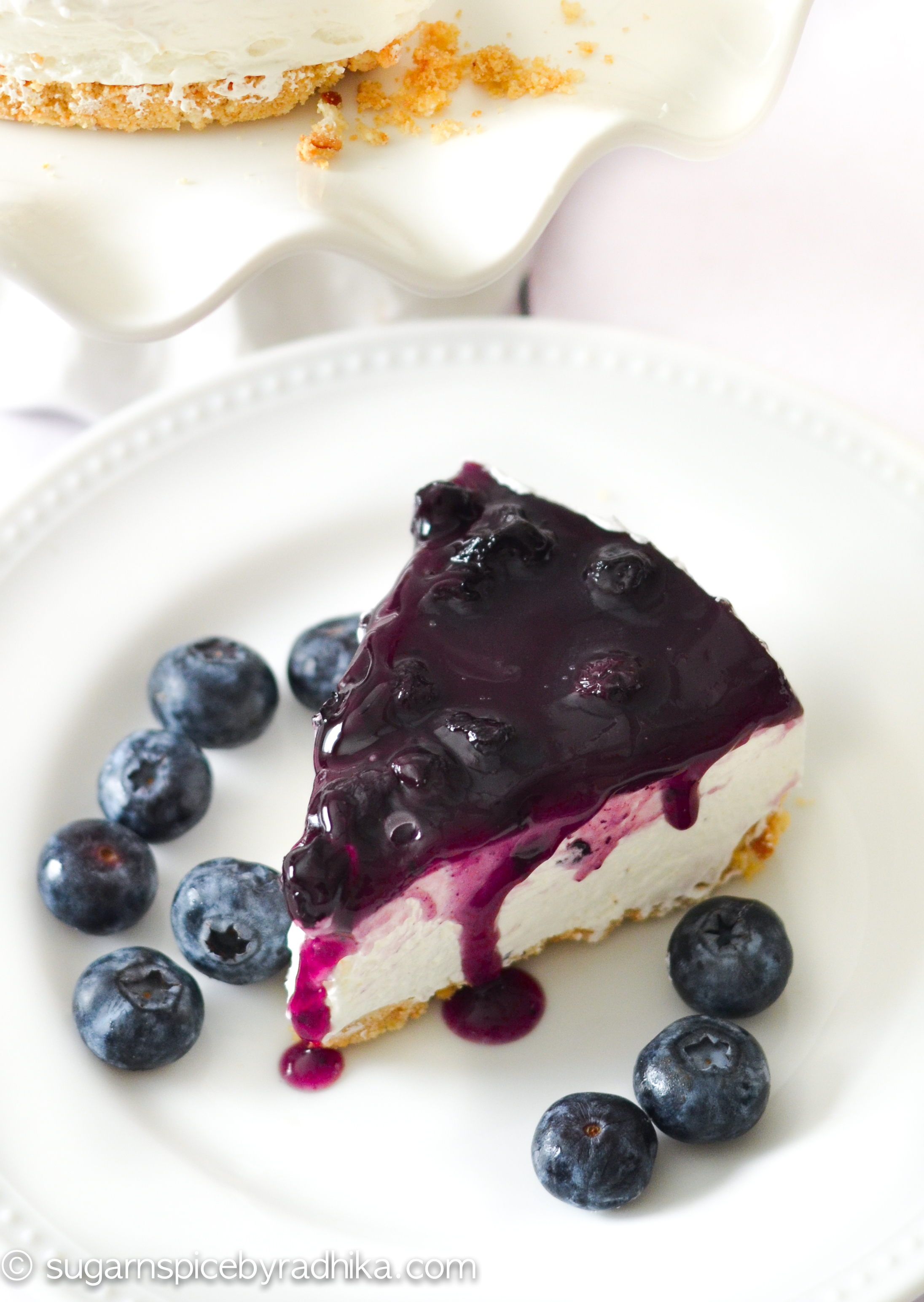 Easy No Bake Blueberry Cheesecake