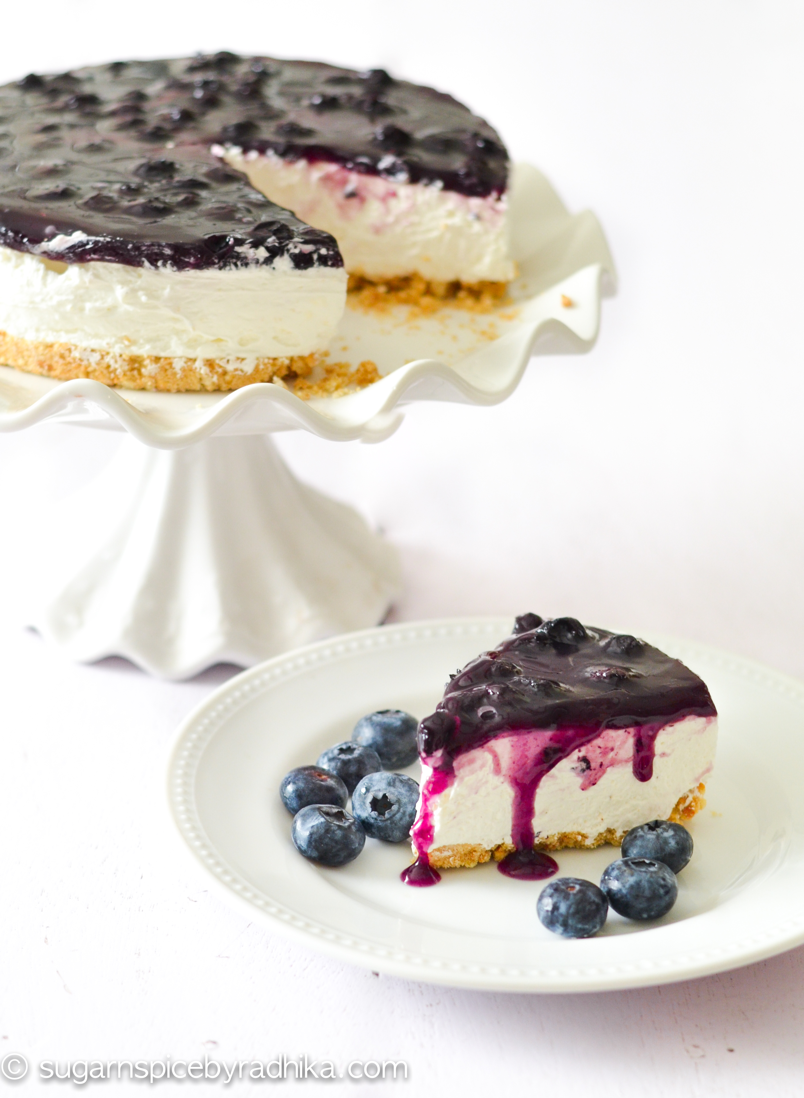Easy No Bake Blueberry Cheesecake