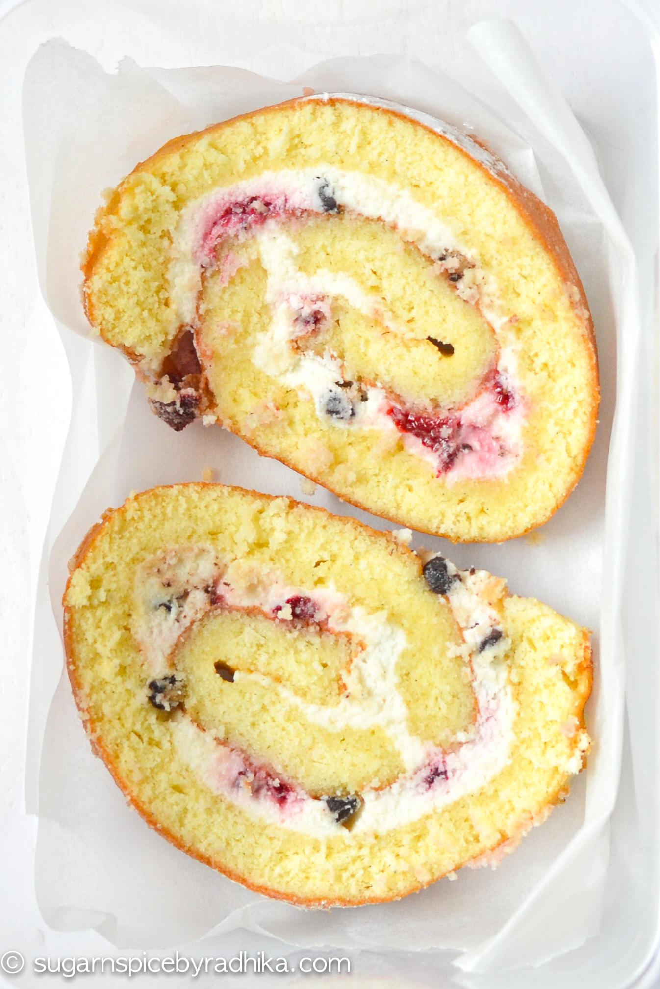 Strawberry and Cream Cheese Swiss roll