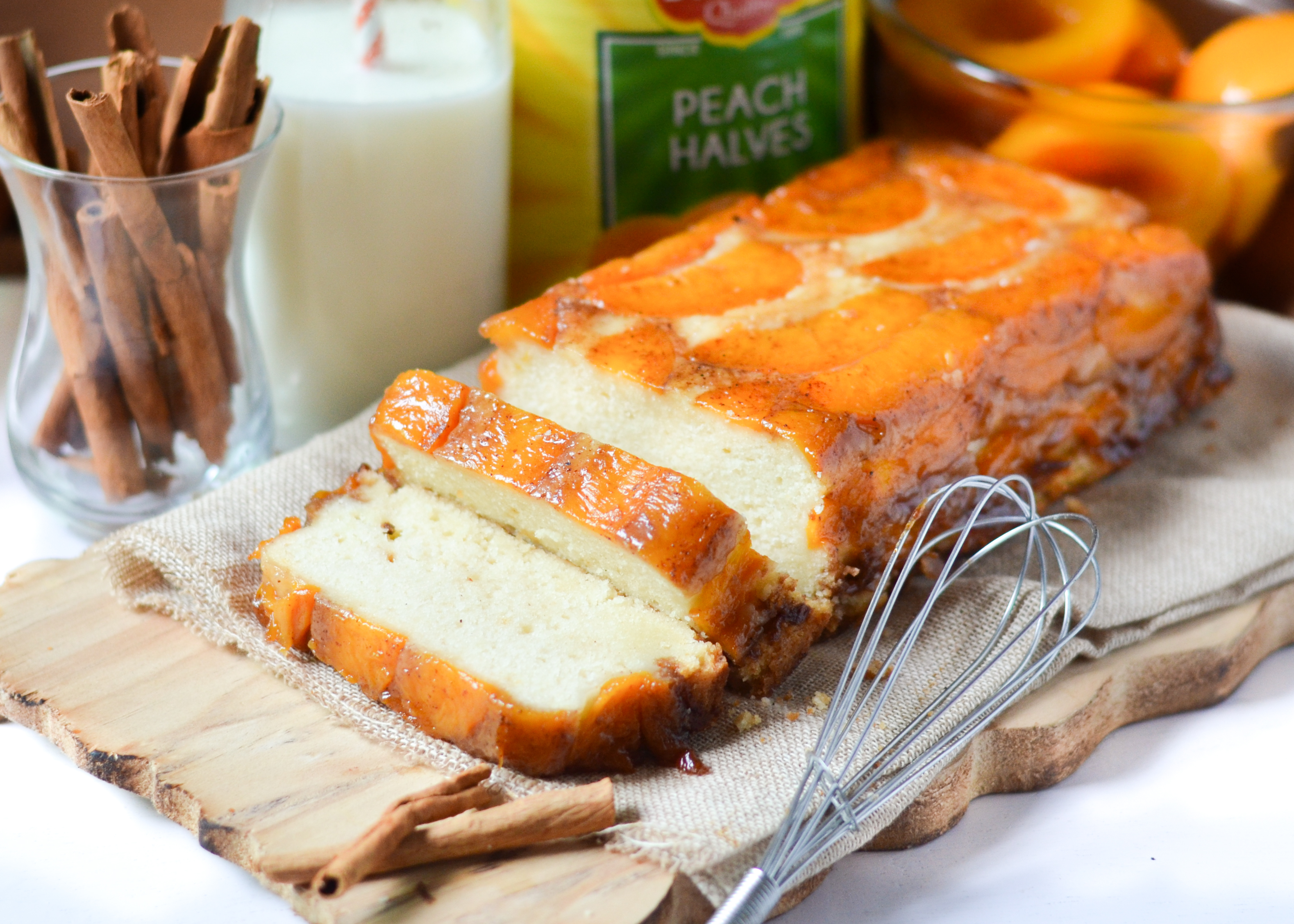 Upside Down Peach Cake (eggless)