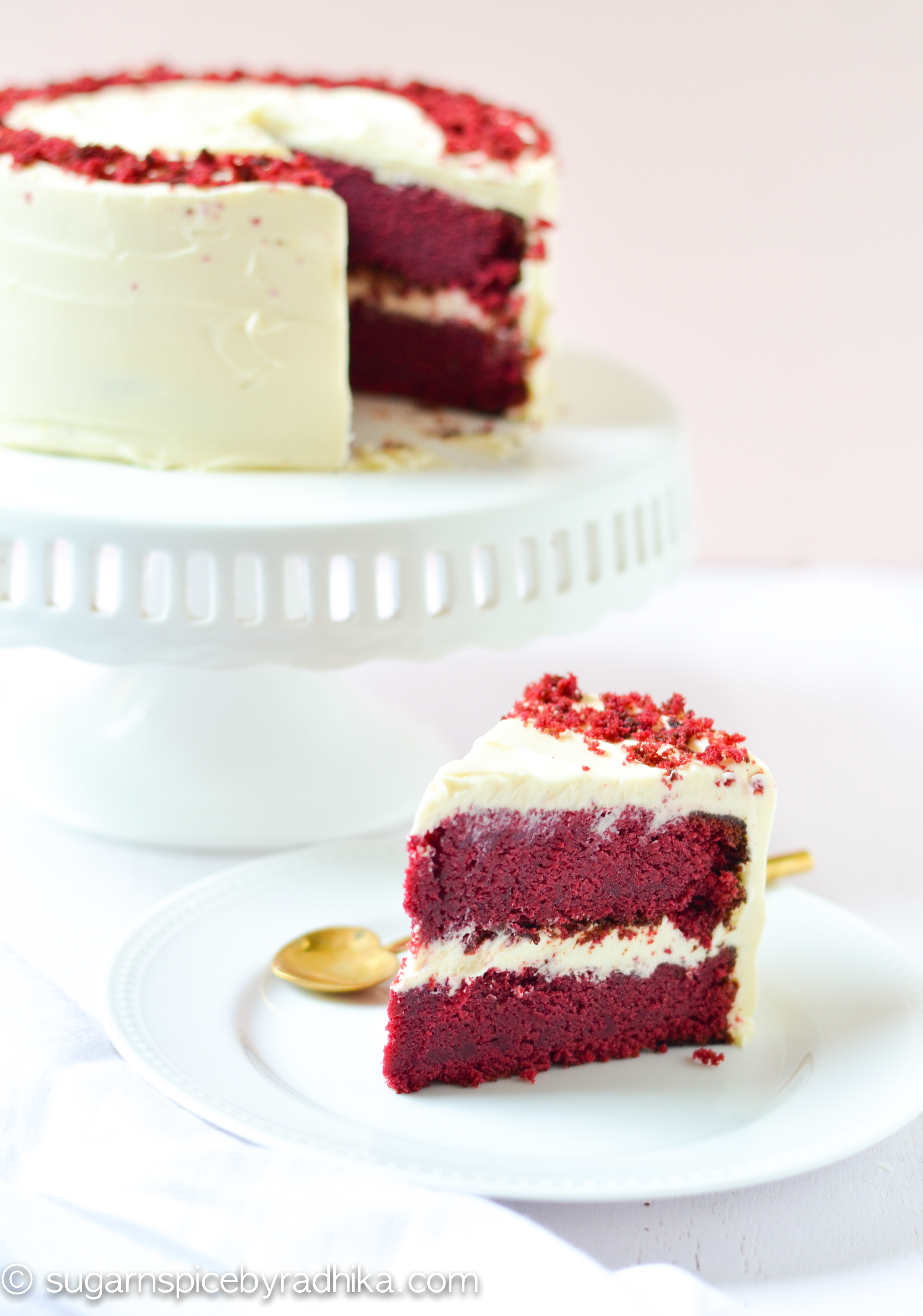 RedVelvet Cake with Cream Cheese Frosting (eggless)