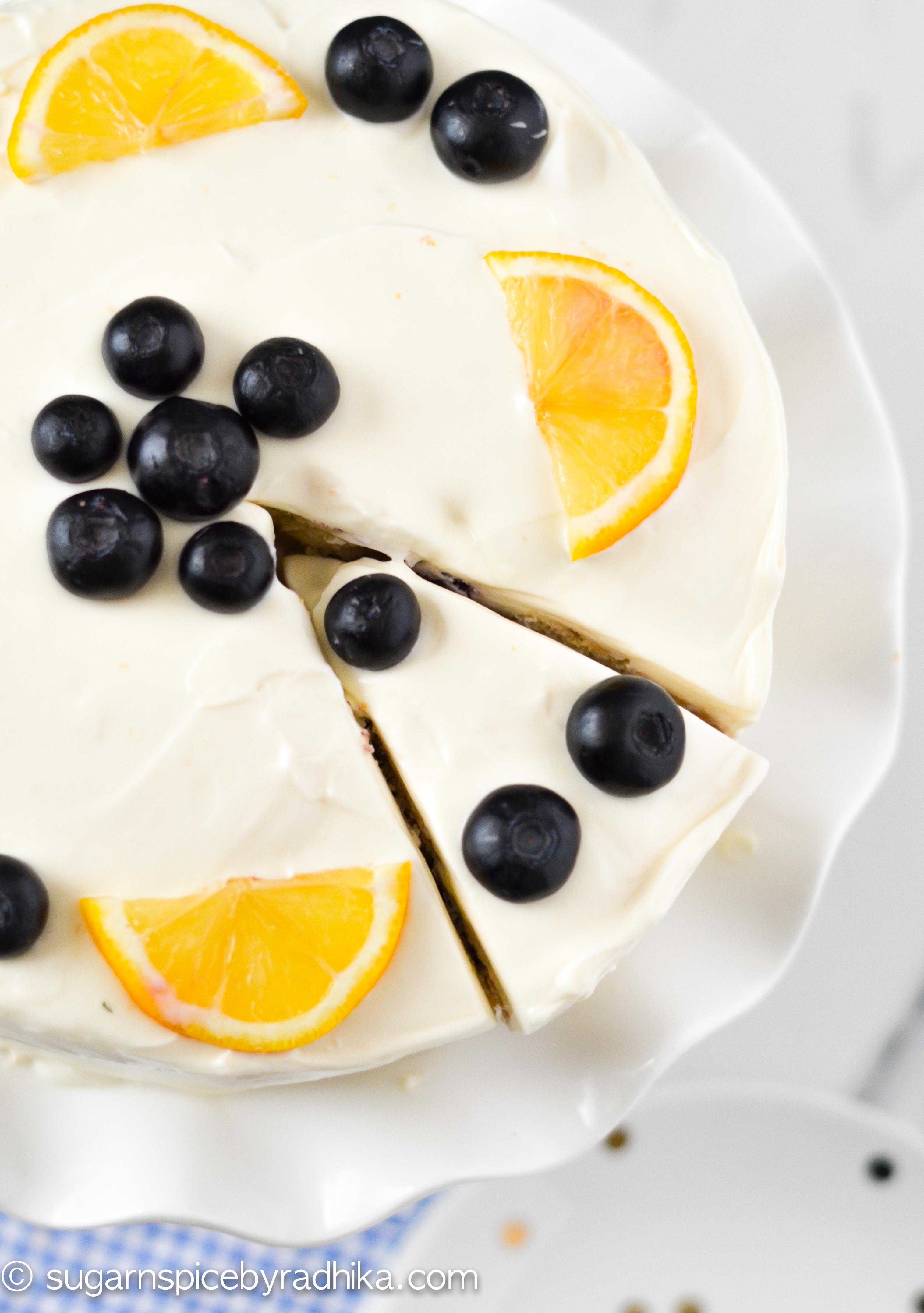 Lemon Blueberry Cake with Cream Cheese Frosting