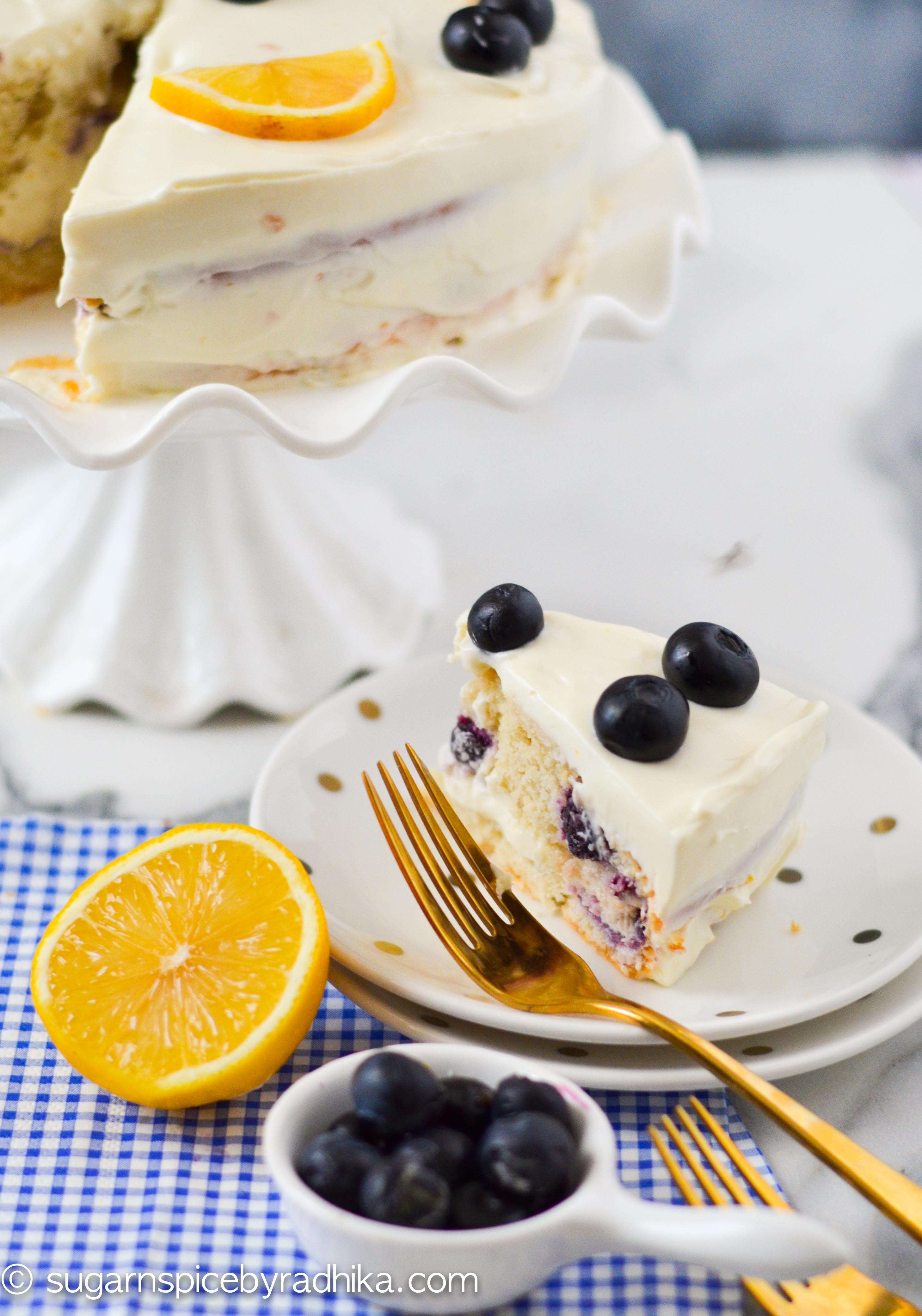 Lemon Blueberry Cake with Cream Cheese Frosting