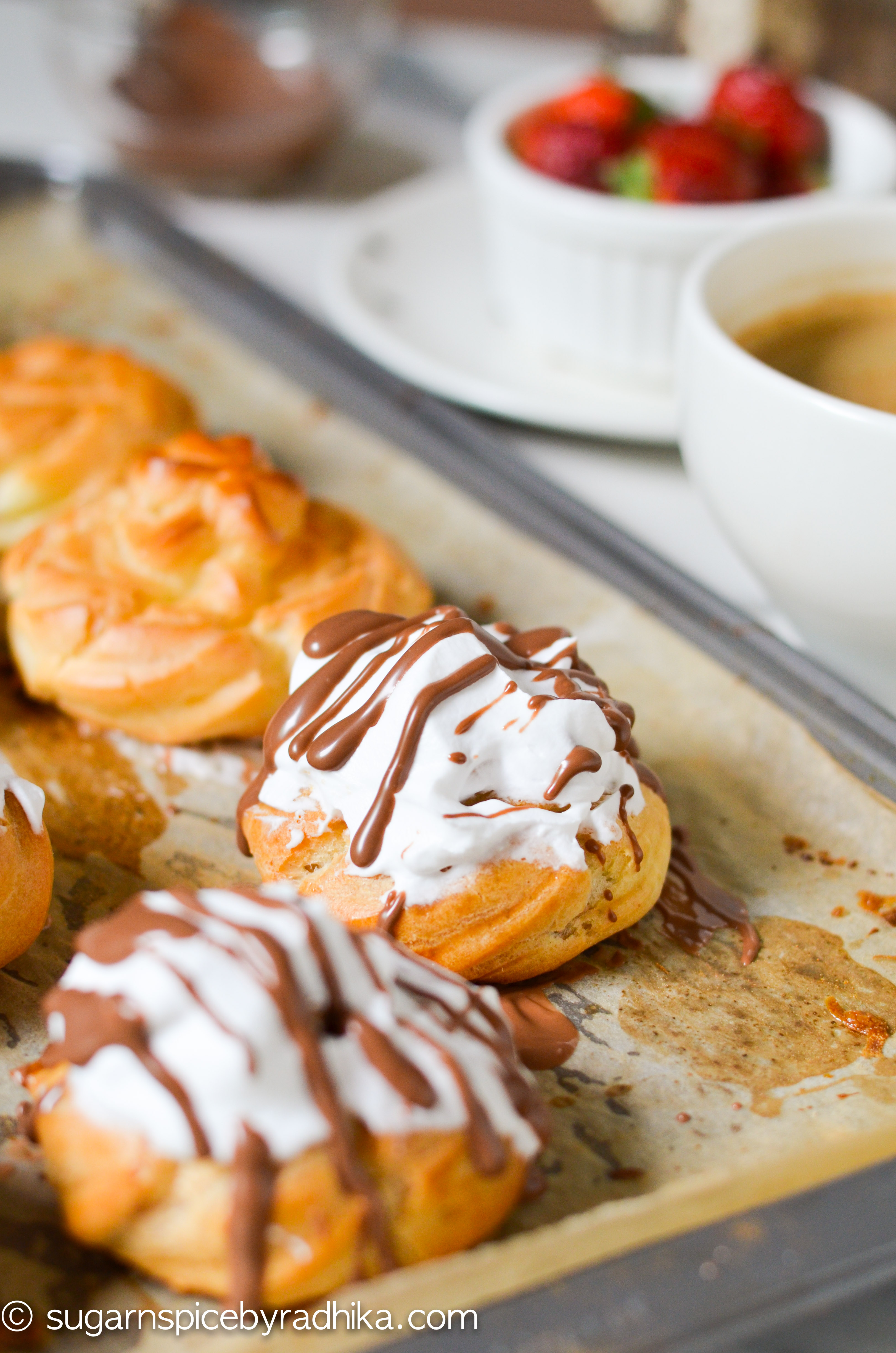 Nutella stuffed cream puffs