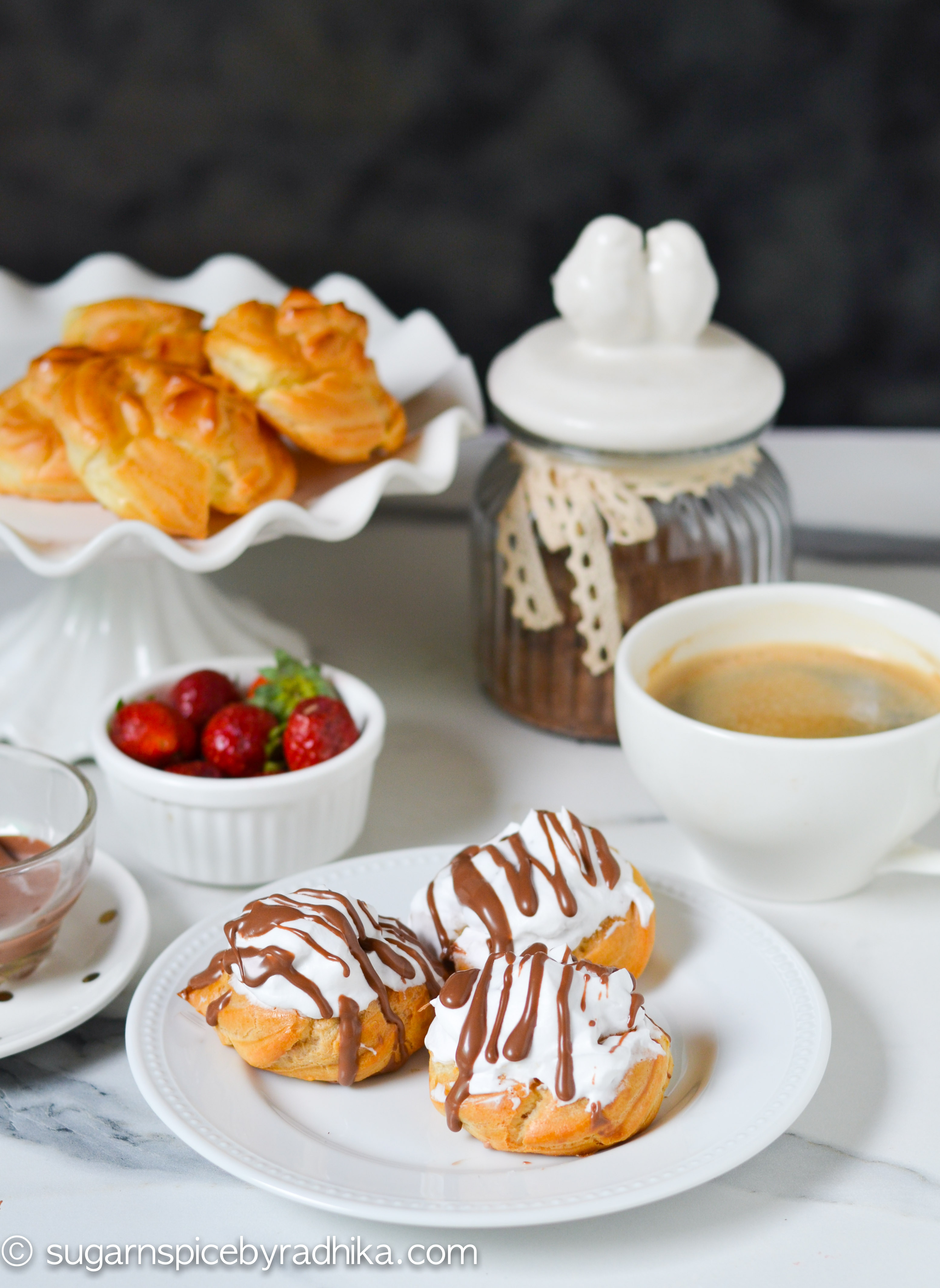 Nutella stuffed cream puffs