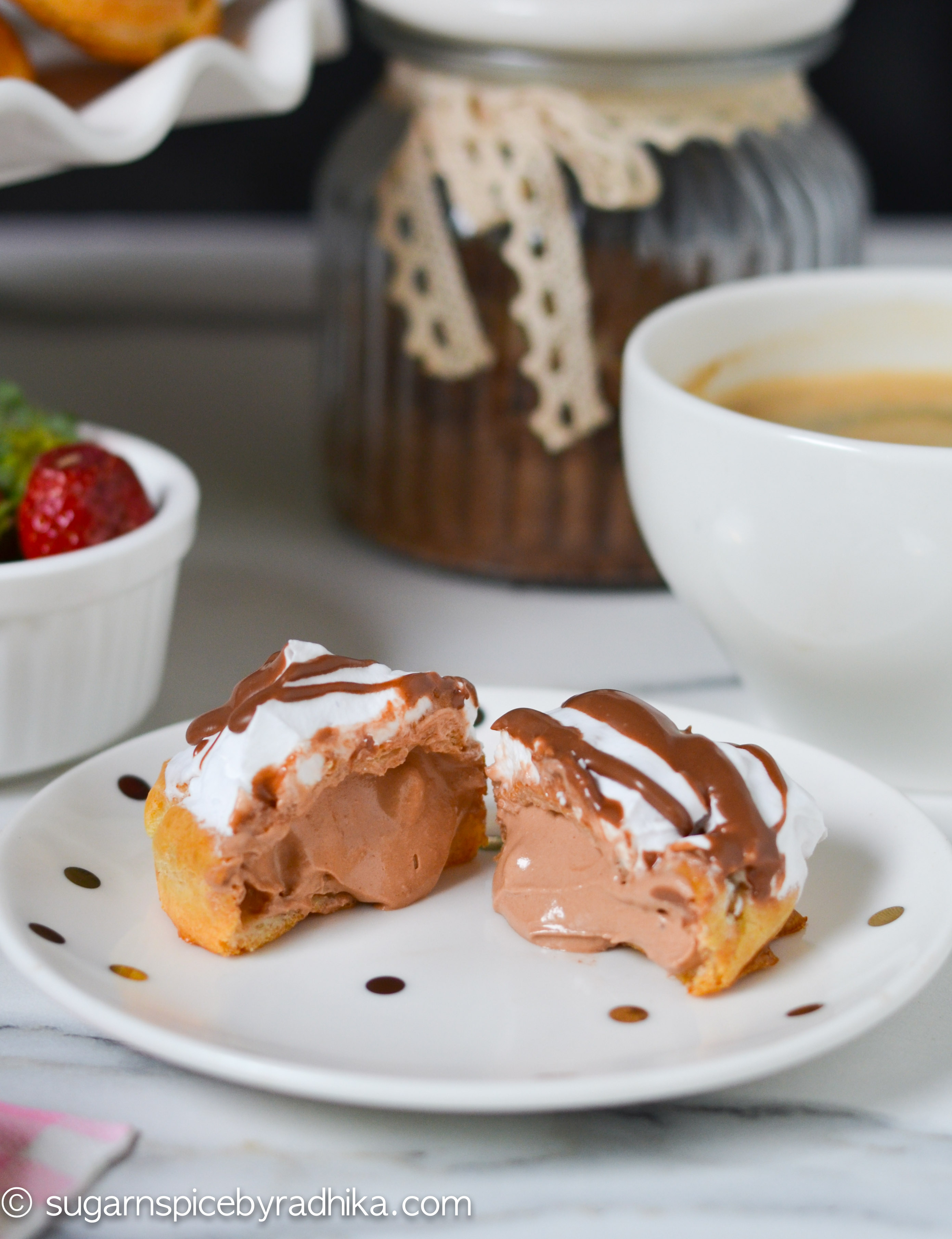 Nutella stuffed cream puffs