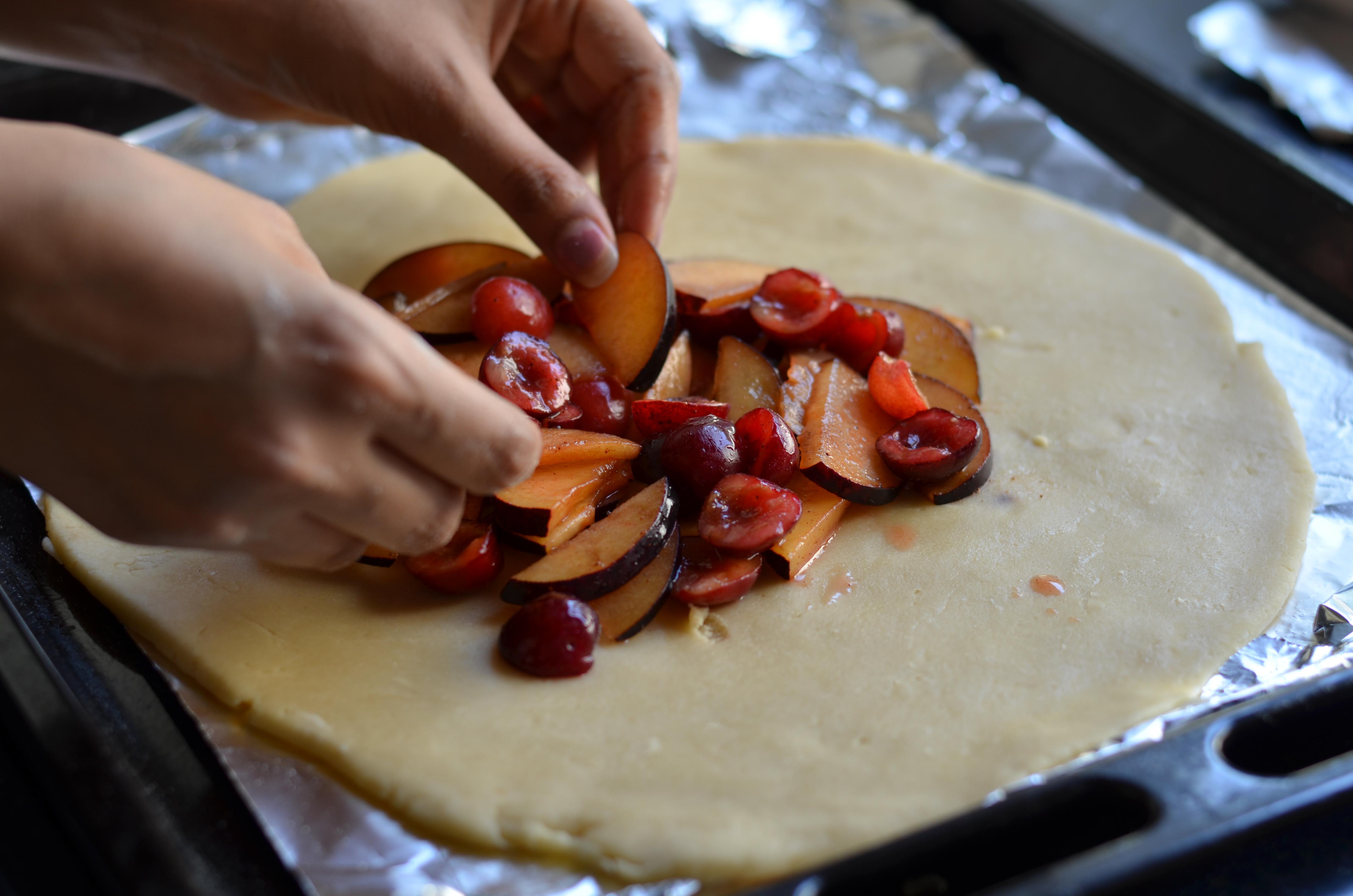 Plum and Cherry Galette