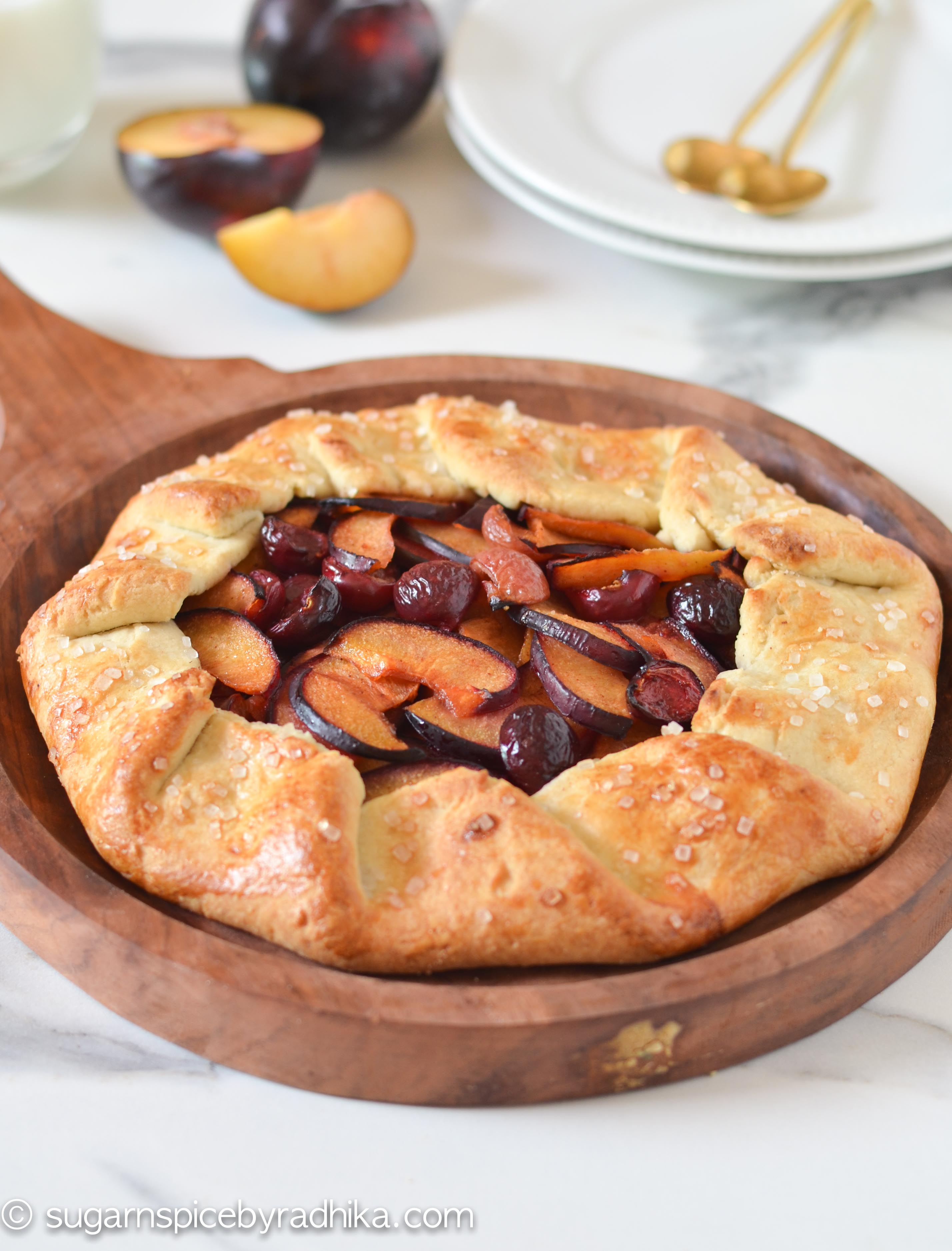 Plum and Cherry Galette