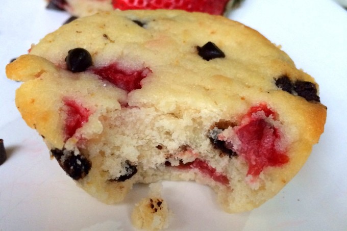 Strawberry and chocolate chip muffins