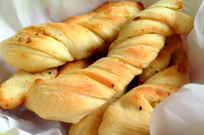 Homemade garlic breadsticks