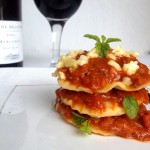 Easy Mushrooms Stuffed Ravioli with Tomato and Basil Sauce