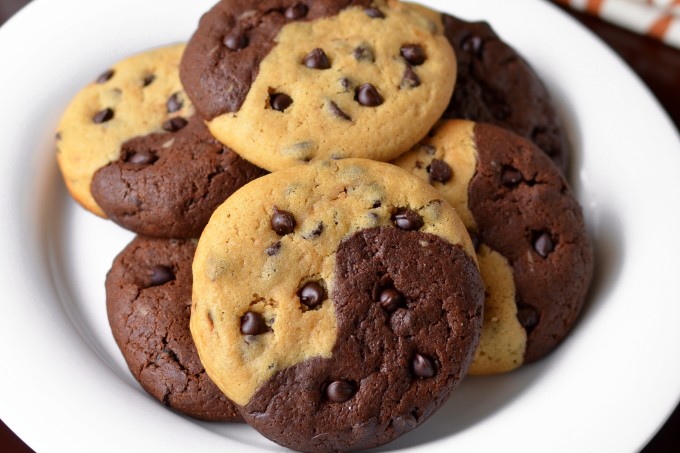 Half and Half Chocolate Chip Cookies