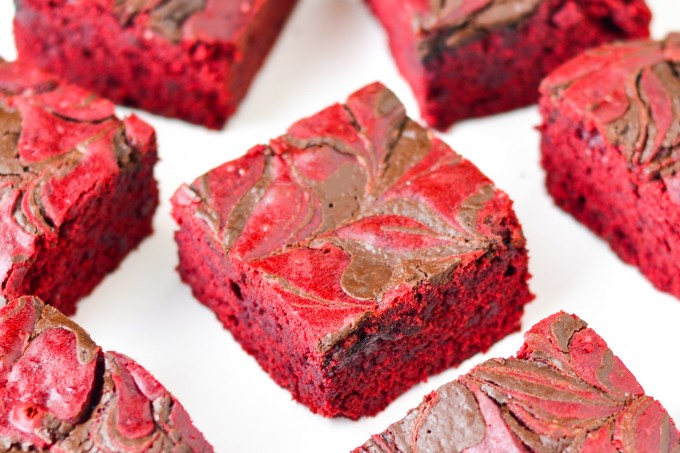 Red velvet chocolate swirl brownies