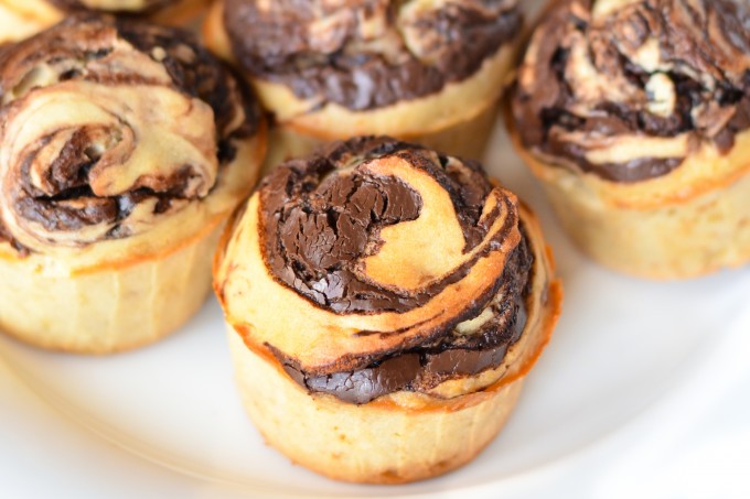 Chocolate Swirl Banana Muffins