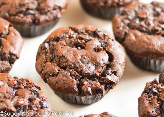 Double Chocolate Muffins (eggless)