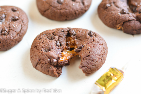 Salted Caramel Stuffed Chocolate Chip Cookies