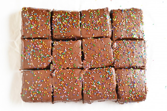 Frosted Sprinkle Brownies