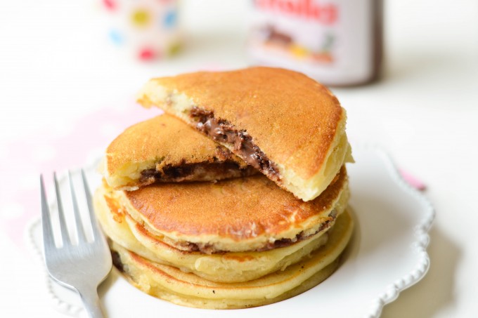 Nutella Stuffed Pancakes