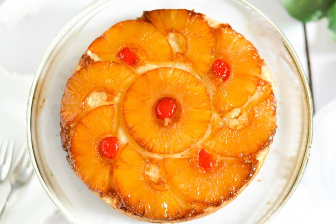 Pineapple Upside Down Cake (eggless)