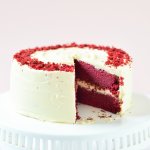 Red Velvet Cake with Cream Cheese Frosting (Eggless)