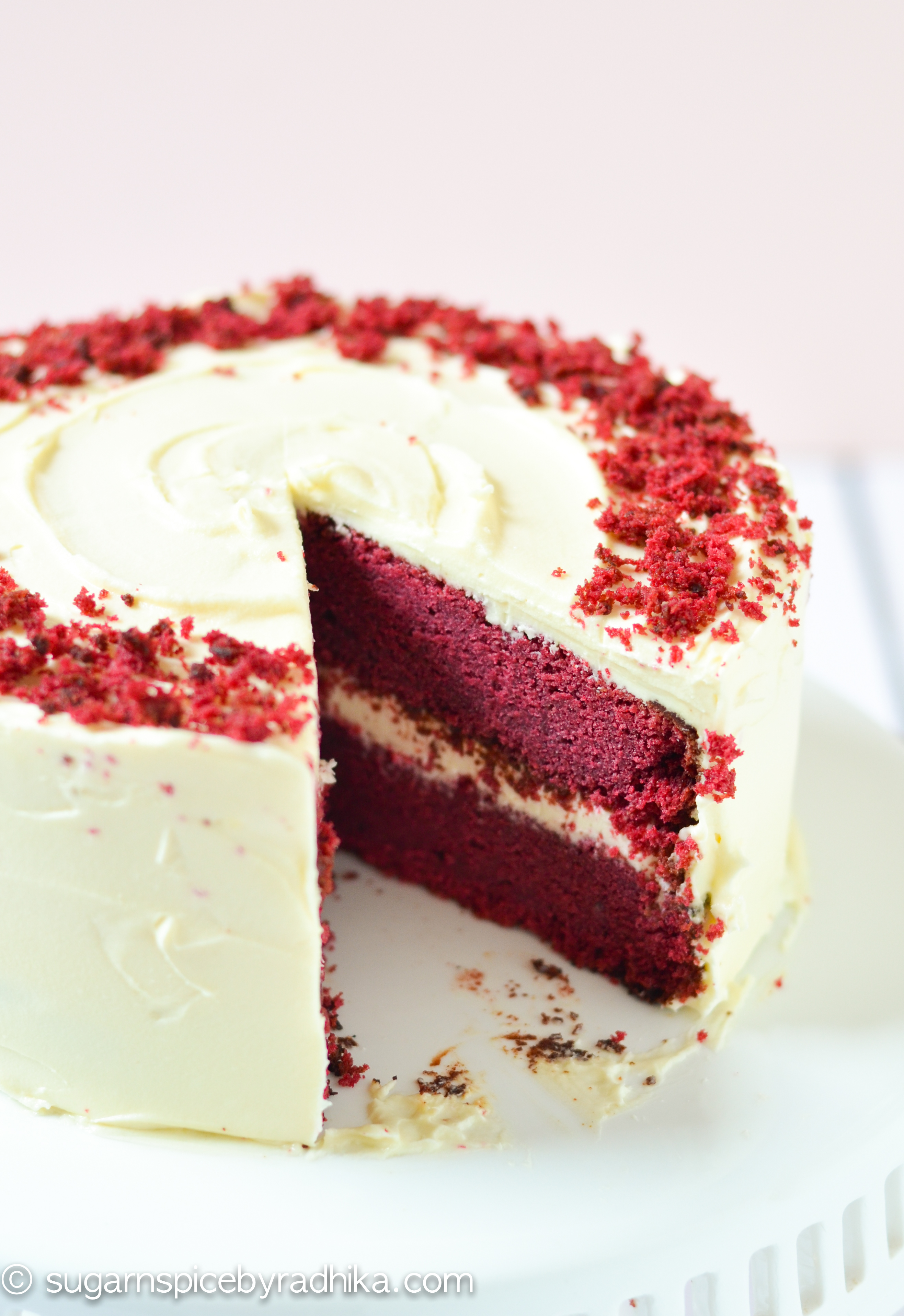 RedVelvet Cake with Cream Cheese Frosting (eggless)