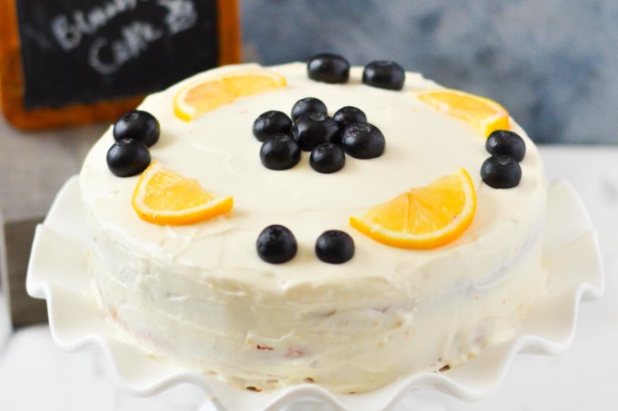 Lemon Blueberry Cake with Cream Cheese Frosting