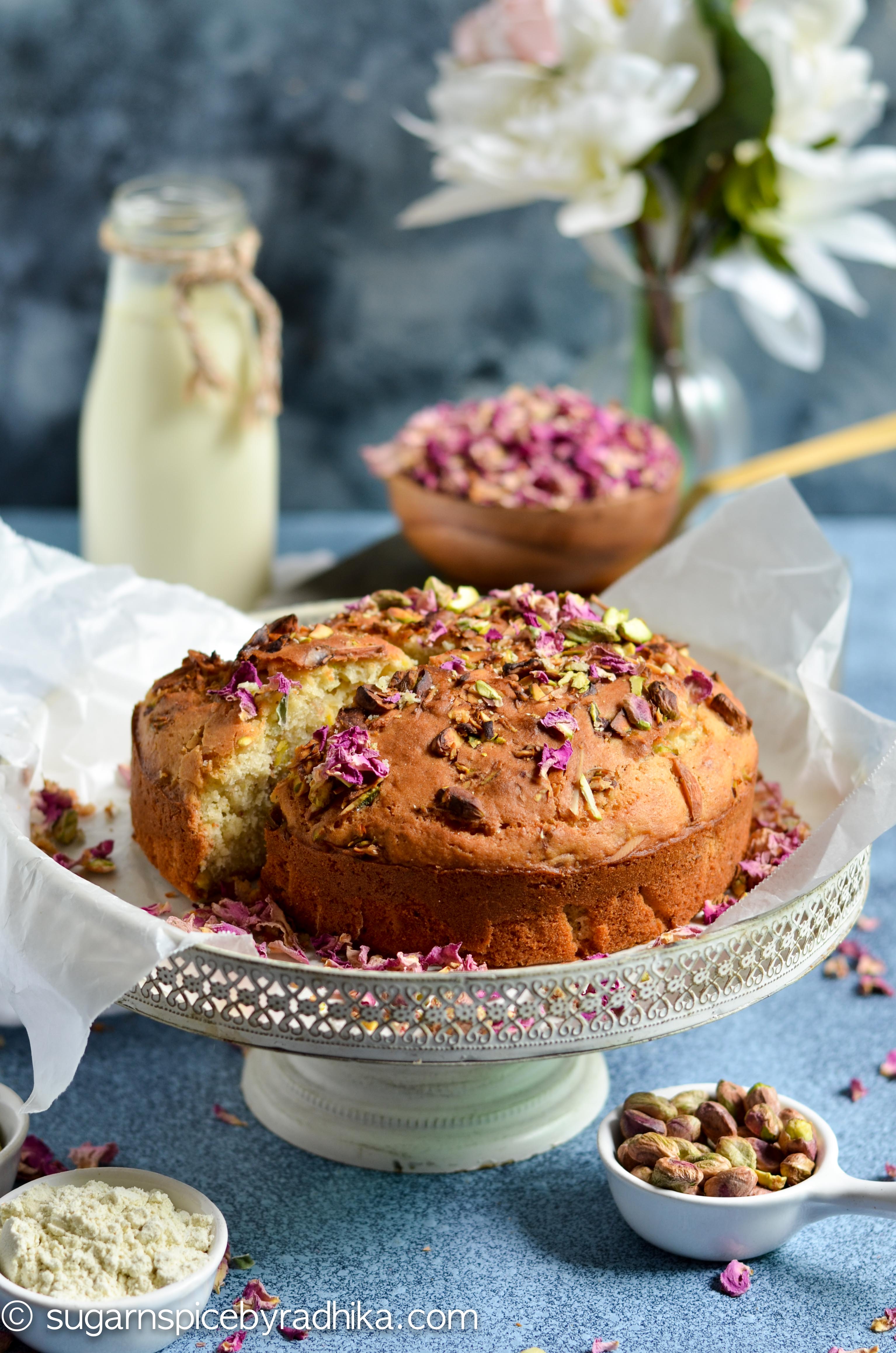 Thandai Rose Pistachio Cake